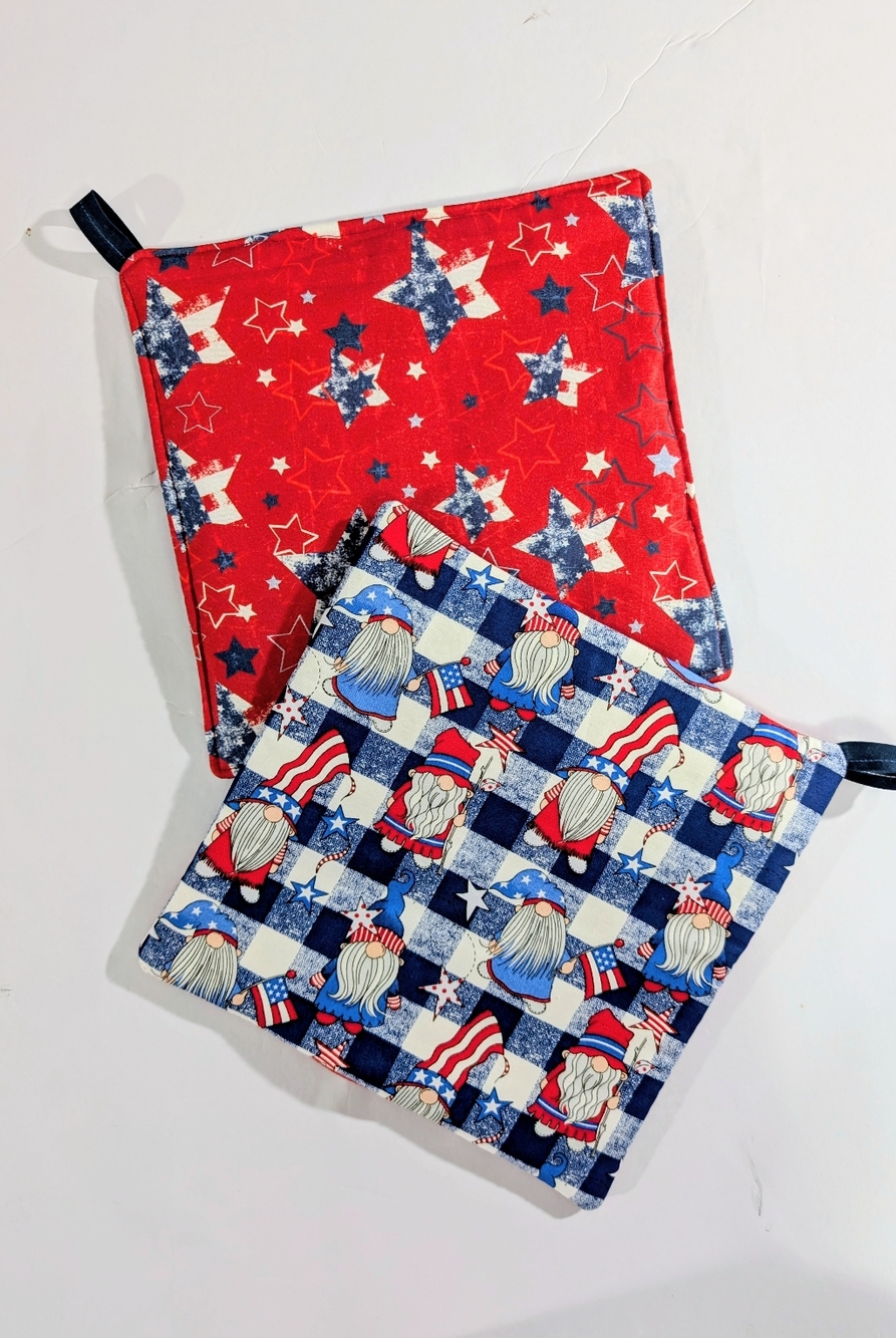 Patriotic Pot Holders, USA, 4th Of July, Pot Holders